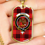 Munro Scottish Clan Tartan Military Dog Tag Necklace Jewelry