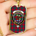 Fraser Of Altyre Scottish Clan Tartan Military Dog Tag Necklace Jewelry