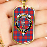 McKerrell Red Scottish Clan Tartan Military Dog Tag Necklace Jewelry