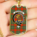 MacGregor Ancient Scottish Clan Tartan Military Dog Tag Necklace Jewelry