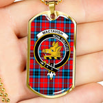 MacTavish Scottish Clan Tartan Military Dog Tag Necklace Jewelry