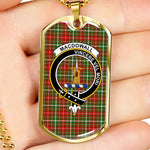 MacDougall Garthland Of Lochcarron Scottish Clan Tartan Military Dog Tag Necklace Jewelry