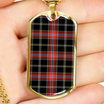 Norwegian Night Scottish Clan Tartan Military Dog Tag Necklace Jewelry