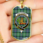 MacThomas Ancient Scottish Clan Tartan Military Dog Tag Necklace Jewelry