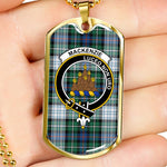 MacKenzie Dress Ancient Scottish Clan Tartan Military Dog Tag Necklace Jewelry