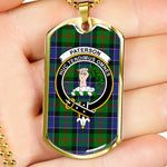 Paterson Hunting Scottish Clan Tartan Military Dog Tag Necklace Jewelry