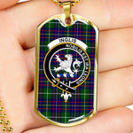 Inglis Modern Scottish Clan Tartan Military Dog Tag Necklace Jewelry