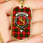 MacKintosh Scottish Clan Tartan Military Dog Tag Necklace Jewelry