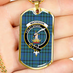 Matheson Hunting Ancient Scottish Clan Tartan Military Dog Tag Necklace Jewelry