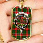 Pollock Scottish Clan Tartan Military Dog Tag Necklace Jewelry