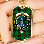 Ged Scottish Clan Tartan Military Dog Tag Necklace Jewelry