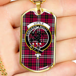 Little Scottish Clan Tartan Military Dog Tag Necklace Jewelry