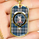 Napier Modern Scottish Clan Tartan Military Dog Tag Necklace Jewelry