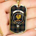 Lyle Scottish Clan Tartan Military Dog Tag Necklace Jewelry