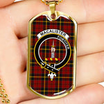 MacAlister Of Skye Scottish Clan Tartan Military Dog Tag Necklace Jewelry