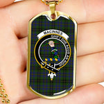 MacInnes Scottish Clan Tartan Military Dog Tag Necklace Jewelry