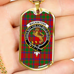 MacKintosh Modern Scottish Clan Tartan Military Dog Tag Necklace Jewelry