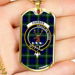Forbes Modern Scottish Clan Tartan Military Dog Tag Necklace Jewelry