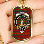 Lumsden Of Kintore Scottish Clan Tartan Military Dog Tag Necklace Jewelry