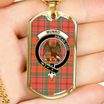 Munro Ancient Scottish Clan Tartan Military Dog Tag Necklace Jewelry