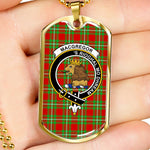 MacGregor Scottish Clan Tartan Military Dog Tag Necklace Jewelry