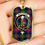 MacLennan Scottish Clan Tartan Military Dog Tag Necklace Jewelry