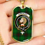 Kirkaldy Scottish Clan Tartan Military Dog Tag Necklace Jewelry