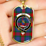 Mar Scottish Clan Tartan Military Dog Tag Necklace Jewelry