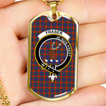 Fraser Of Lovat Scottish Clan Tartan Military Dog Tag Necklace Jewelry