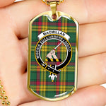 MacMillan Old Ancient Scottish Clan Tartan Military Dog Tag Necklace Jewelry