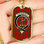 Herries Scottish Clan Tartan Military Dog Tag Necklace Jewelry