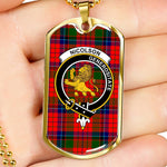 Nicolson Modern Scottish Clan Tartan Military Dog Tag Necklace Jewelry