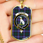 Hunter Modern Scottish Clan Tartan Military Dog Tag Necklace Jewelry