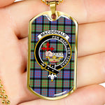 MacDonald Clan Donald Ancient Scottish Clan Tartan Military Dog Tag Necklace Jewelry