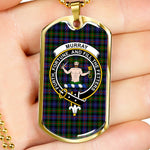 Murray Athole Of Atholl Modern Scottish Clan Tartan Military Dog Tag Necklace Jewelry