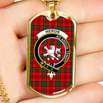 Heron Scottish Clan Tartan Military Dog Tag Necklace Jewelry