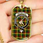 MacMillan Scottish Clan Tartan Military Dog Tag Necklace Jewelry