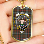 Murray Athole Of Atholl Weathered Scottish Clan Tartan Military Dog Tag Necklace Jewelry