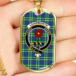 Learmonth Scottish Clan Tartan Military Dog Tag Necklace Jewelry