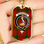 MacQuarrie Scottish Clan Tartan Military Dog Tag Necklace Jewelry