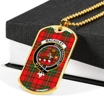 MacAuley Modern Scottish Clan Tartan Military Dog Tag Necklace Jewelry