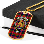 MacPherson Modern Scottish Clan Tartan Military Dog Tag Necklace Jewelry