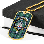MacDonald Clan Ranald Of The Isles Hunting Ancient Scottish Clan Tartan Military Dog Tag Necklace Jewelry
