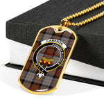 Cameron Of Erracht Weathered Scottish Clan Tartan Military Dog Tag Necklace Jewelry