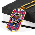 Graham Of Menteith Pink Scottish Clan Tartan Military Dog Tag Necklace Jewelry