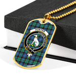 Hunter Ancient Scottish Clan Tartan Military Dog Tag Necklace Jewelry