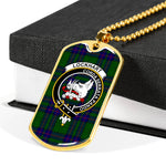 Lockhart Modern Scottish Clan Tartan Military Dog Tag Necklace Jewelry