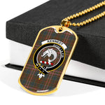 Kennedy Weathered Scottish Clan Tartan Military Dog Tag Necklace Jewelry