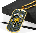 Campbell Faded Scottish Clan Tartan Military Dog Tag Necklace Jewelry