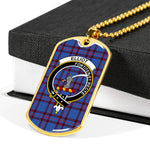 Elliot Scottish Clan Tartan Military Dog Tag Necklace Jewelry